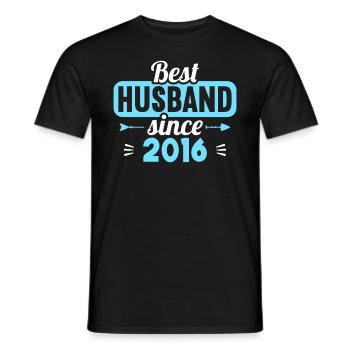 Best Wife Best Husband since 2016 - Men's T-Shirt - black - Front - AI Model Male 178 light (178cm)