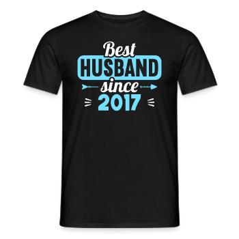 Best Wife Best Husband since 2017 - Men's T-Shirt - black - Front - AI Model Male 178 light (178cm)