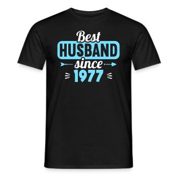 Best Wife Best Husband since 1977 - Men's T-Shirt - black - Front - AI Model Male 178 light (178cm)