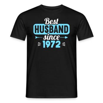 Best Wife Best Husband since 1972 - Men's T-Shirt - black - Front - AI Model Male 178 light (178cm)