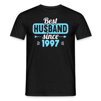 Best Wife Best Husband since 1997 - Men's T-Shirt - black - Front - AI Model Male 178 light (178cm)