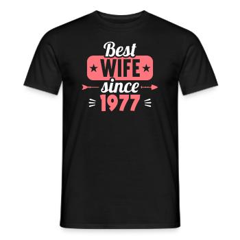 Best Wife Best Husband since 1977 - Men's T-Shirt - black - Front - AI Model Male 178 light (178cm)
