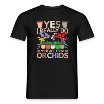 Orchid Lover Gift Women Florist - Men's T-Shirt - black - Front - AI Model Male 178 light (178cm)