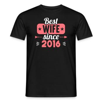 Best Wife Best Husband since 2016 - Men's T-Shirt - black - Front - AI Model Male 178 light (178cm)