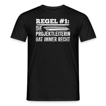 Regel 1 Projektleiterin Hat Immer Recht - Männer T-Shirt - Schwarz - Vorne - AI Model Male 178 light (178cm)