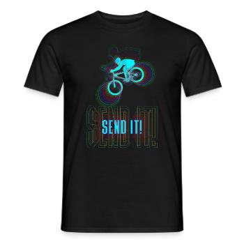 Mountainbike Send it - Männer T-Shirt - Schwarz - Vorne - AI Model Male 178 light (178cm)