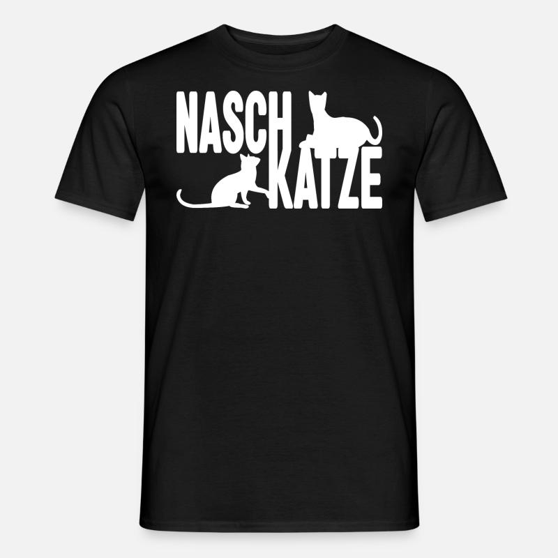Naschkatze - Männer T-Shirt - Schwarz
