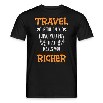 Voyage Voyage Escapade Vacances Touriste - T-shirt homme - noir - Devant - AI Model Male 178 light (178cm)