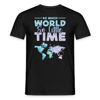 So Much World So Little Time Travel Tourist - Männer T-Shirt - Schwarz - Vorne - AI Model Male 178 light (178cm)