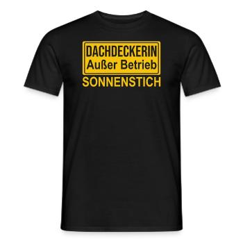 Dachdeckerin Außer Betrieb Sonnenstich - Männer T-Shirt - Schwarz - Vorne - AI Model Male 178 light (178cm)
