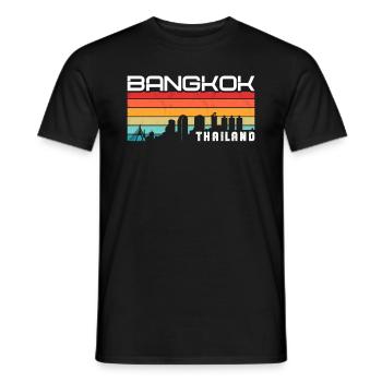 Vintage Thaïlande Vacances Asie Coucher de soleil Bangkok - T-shirt homme - noir - Devant - AI Model Male 178 light (178cm)