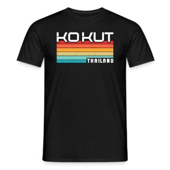 Vintage Thaïlande Vacances Asie Coucher de Soleil Ko Kut - T-shirt homme - noir - Devant - AI Model Male 178 light (178cm)