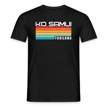 Vintage Thaïlande Vacances Asie Coucher de soleil Ko Samui - T-shirt homme - noir - Devant - AI Model Male 178 light (178cm)