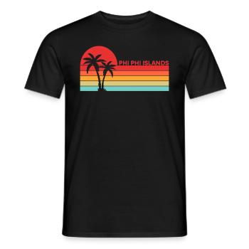 Vintage Thaïlande Asie Coucher de soleil Phi Phi Îles - T-shirt homme - noir - Devant - AI Model Male 178 light (178cm)