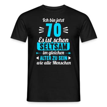 Seltsam im gleichen Alter wie alte 70. Geburtstag - Männer T-Shirt - Schwarz - Vorne - AI Model Male 178 light (178cm)