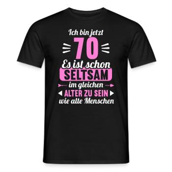 Seltsam im gleichen Alter wie alte 70. Geburtstag - Männer T-Shirt - Schwarz - Vorne - AI Model Male 178 light (178cm)