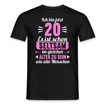 Seltsam im gleichen Alter wie alte 20. Geburtstag - Männer T-Shirt - Schwarz - Vorne - AI Model Male 178 light (178cm)