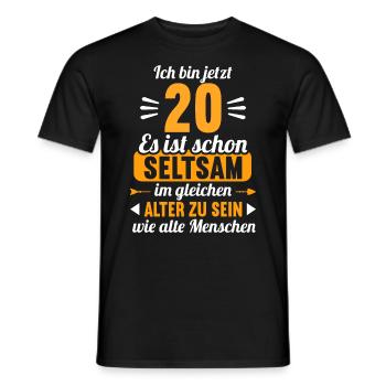 Seltsam im gleichen Alter wie alte 20. Geburtstag - Männer T-Shirt - Schwarz - Vorne - AI Model Male 178 light (178cm)