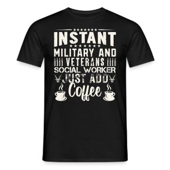 Travailleur militaire et vétéran instantané - T-shirt homme - noir - Devant - AI Model Male 178 light (178cm)
