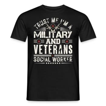 Croyez-moi, je suis un travailleur militaire vétéran - T-shirt homme - noir - Devant - AI Model Male 178 light (178cm)