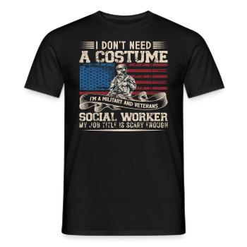 Je n’ai pas besoin d’un costume Je suis militaire - T-shirt homme - noir - Devant - AI Model Male 178 light (178cm)