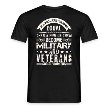All Men Created Equal Military Veterans - Männer T-Shirt - Schwarz - Vorne - AI Model Male 178 light (178cm)