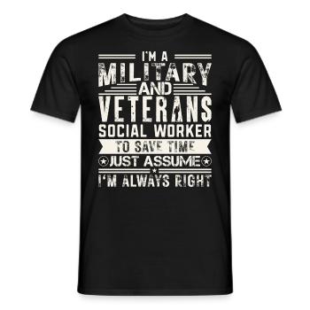 I'm A Military & Veterans Social Worker - Men's T-Shirt - black - Front - AI Model Male 178 light (178cm)