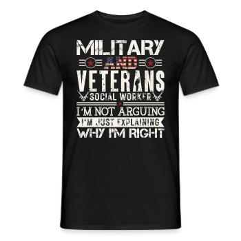 Military And Veternas Social Worker - Men's T-Shirt - black - Front - AI Model Male 178 light (178cm)