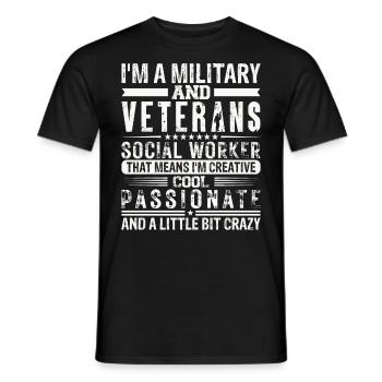 Je suis un travailleur social militaire et vétéran - T-shirt homme - noir - Devant - AI Model Male 178 light (178cm)