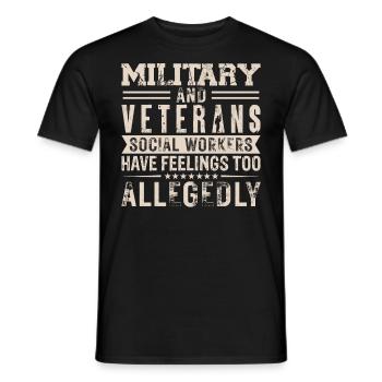 Travailleurs sociaux militaires et vétérans - T-shirt homme - noir - Devant - AI Model Male 178 light (178cm)