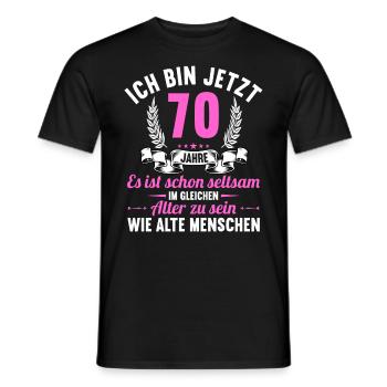 Seltsam im gleichen Alter wie alte 70. Geburtstag - Männer T-Shirt - Schwarz - Vorne - AI Model Male 178 light (178cm)