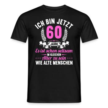 Seltsam im gleichen Alter wie alte 60. Geburtstag - Männer T-Shirt - Schwarz - Vorne - AI Model Male 178 light (178cm)