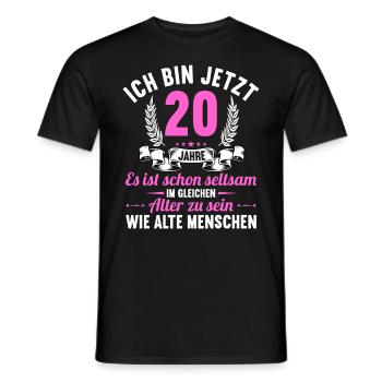 Seltsam im gleichen Alter wie alte 20. Geburtstag - Männer T-Shirt - Schwarz - Vorne - AI Model Male 178 light (178cm)