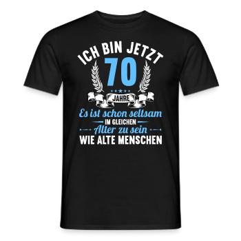 Seltsam im gleichen Alter wie alte 70. Geburtstag - Männer T-Shirt - Schwarz - Vorne - AI Model Male 178 light (178cm)