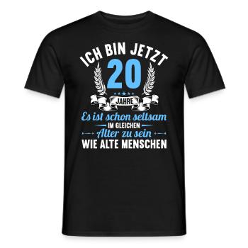 Seltsam im gleichen Alter wie alte 20. Geburtstag - Männer T-Shirt - Schwarz - Vorne - AI Model Male 178 light (178cm)