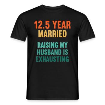 Je me suis mal comporté 12,5 ans anniversaire de mariage marié - T-shirt homme - noir - Devant - AI Model Male 178 light (178cm)