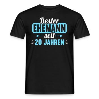 Beste Ehefrau Bester Ehemann seit 20 Jahren - Männer T-Shirt - Schwarz - Vorne - AI Model Male 178 light (178cm)