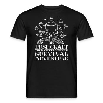 Bushcrafter Survival Camping en plein air Camper - T-shirt homme - noir - Devant - AI Model Male 178 light (178cm)