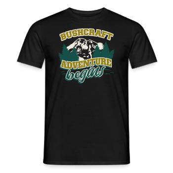 Bushcrafter Survival-adventure Outdoor Camping - Men's T-Shirt - black - Front - AI Model Male 178 light (178cm)