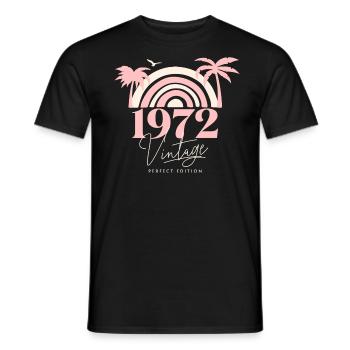 Sun Retro Anniversary Vintage 1972 50 Years - Men's T-Shirt - black - Front - AI Model Male 178 light (178cm)