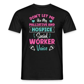 Voix des travailleurs sociaux en soins palliatifs et en soins palliatifs - T-shirt homme - noir - Devant - AI Model Male 178 light (178cm)