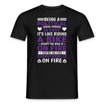 Être un travailleur social politique - T-shirt homme - noir - Devant - AI Model Male 178 light (178cm)