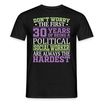 Être un travailleur social politique - T-shirt homme - noir - Devant - AI Model Male 178 light (178cm)