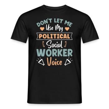 Ma voix de travailleur social politique - T-shirt homme - noir - Devant - AI Model Male 178 light (178cm)