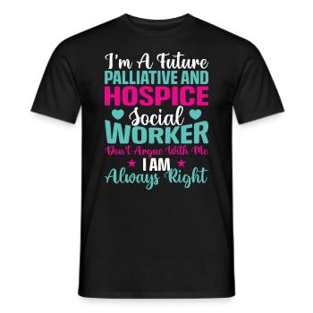 Je suis un futur travailleur social en soins palliatifs - T-shirt homme - noir - Devant - AI Model Male 178 light (178cm)