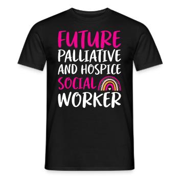 Futur travailleur social en soins palliatifs - T-shirt homme - noir - Devant - AI Model Male 178 light (178cm)