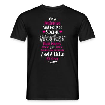 Je suis une travailleuse sociale en soins palliatifs et en soins palliatifs - T-shirt homme - noir - Devant - AI Model Male 178 light (178cm)