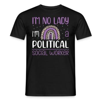 Je ne suis pas une dame Je suis travailleuse sociale politique - T-shirt homme - noir - Devant - AI Model Male 178 light (178cm)