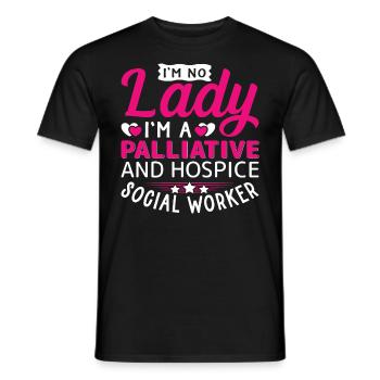 I'm No Lady I'm Palliative Social Worker - Männer T-Shirt - Schwarz - Vorne - AI Model Male 178 light (178cm)
