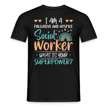 Je suis une travailleuse sociale en soins palliatifs et en soins palliatifs - T-shirt homme - noir - Devant - AI Model Male 178 light (178cm)